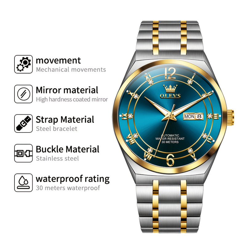 OLEVS Brand Automatic Mechanical Watches for Men Casual