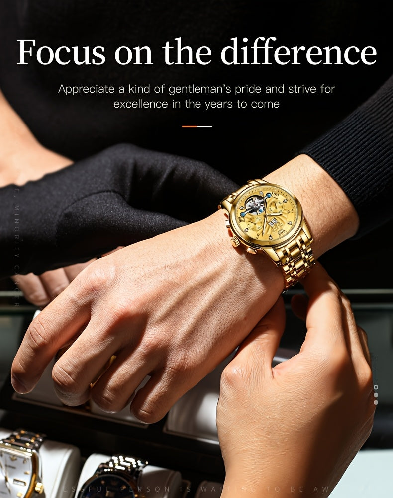 OLEVS Stainless Steel Business Luxury Automatic Mechanical Watches For Men