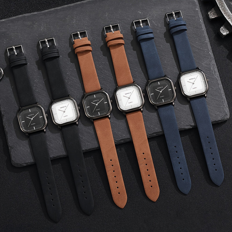 6pcs/set Men'S Light Luxury Watch