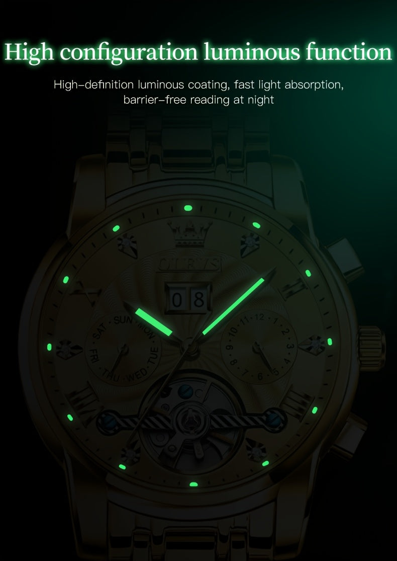 OLEVS Stainless Steel Business Luxury Automatic Mechanical Watches For Men