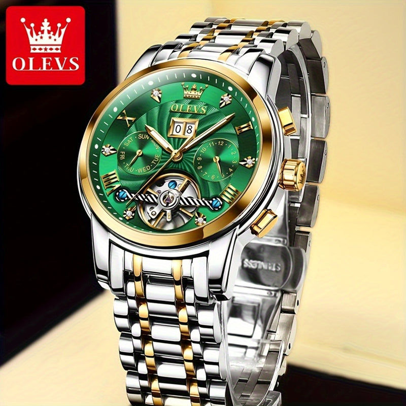 OLEVS Stainless Steel Business Luxury Automatic Mechanical Watches For Men
