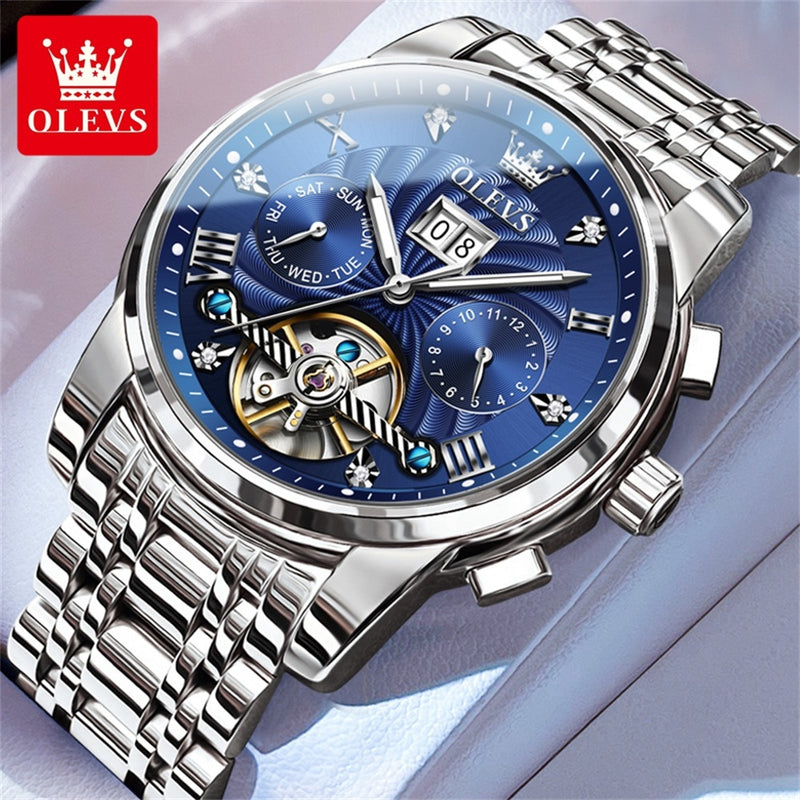 OLEVS Stainless Steel Business Luxury Automatic Mechanical Watches For Men