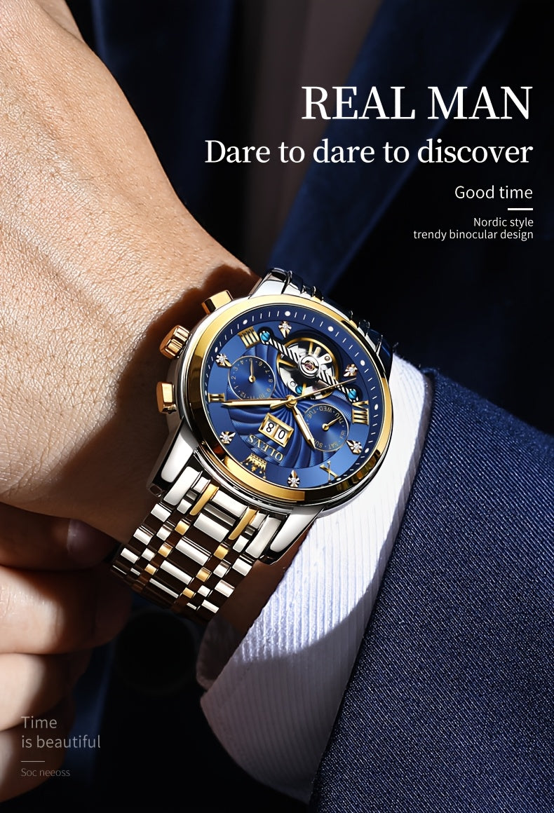 OLEVS Stainless Steel Business Luxury Automatic Mechanical Watches For Men