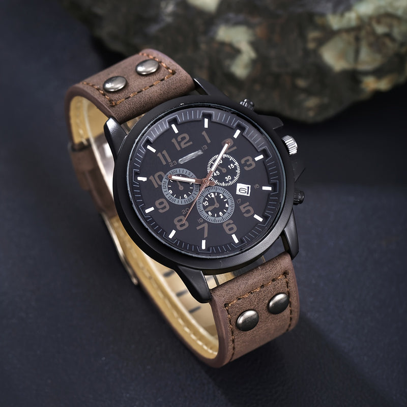 4pcs Men's Quartz Watch Gift Set