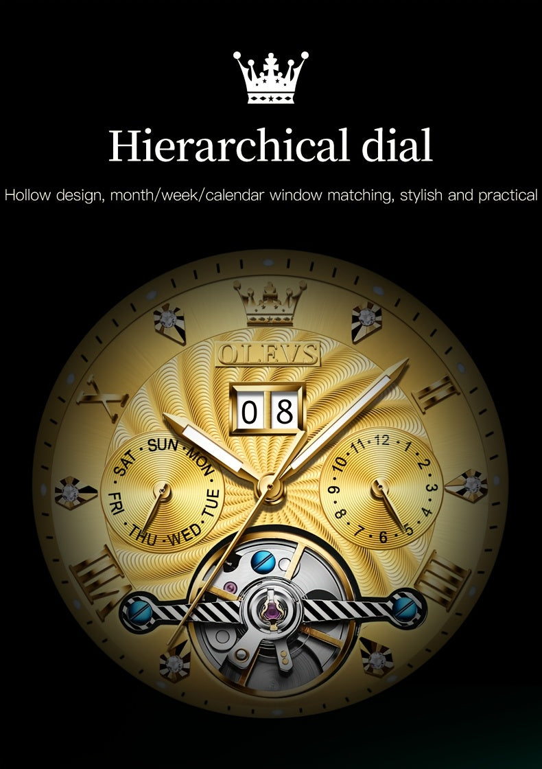 OLEVS Stainless Steel Business Luxury Automatic Mechanical Watches For Men