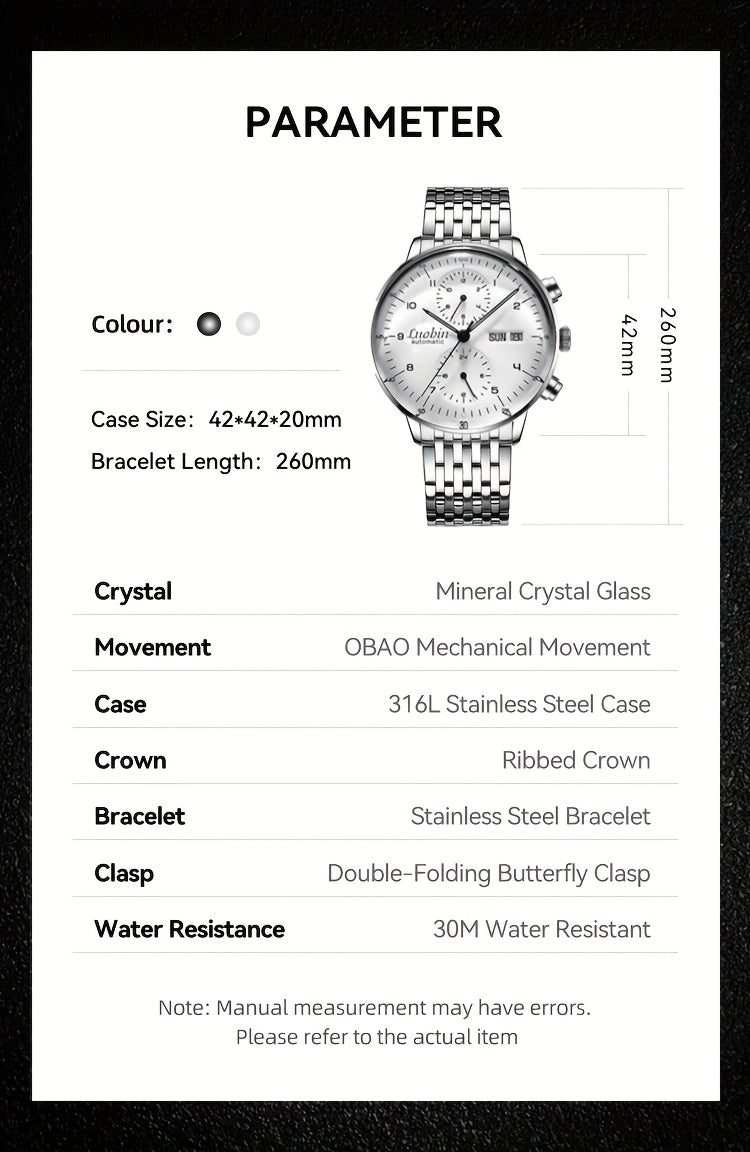 25P Men'S Automatic Mechanical Watch