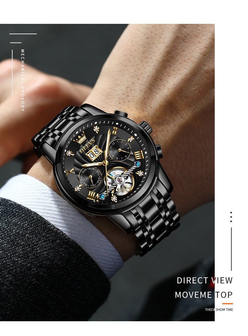 OLEVS Stainless Steel Business Luxury Automatic Mechanical Watches For Men