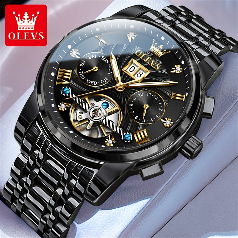 OLEVS Stainless Steel Business Luxury Automatic Mechanical Watches For Men
