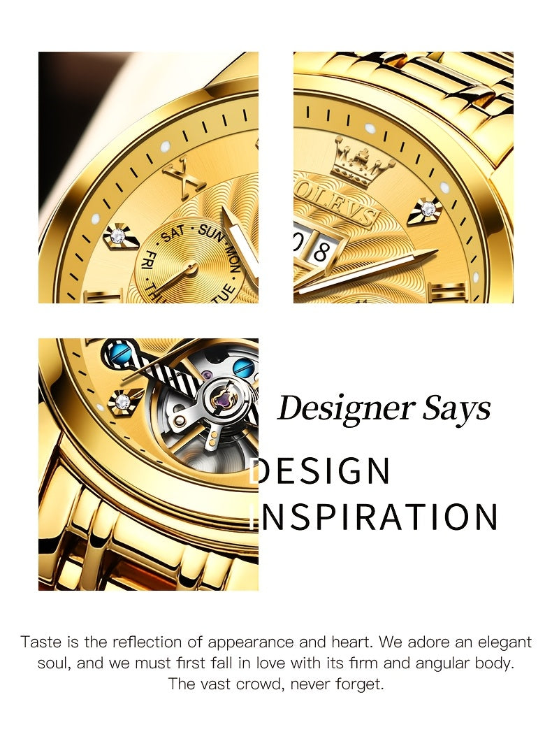 OLEVS Stainless Steel Business Luxury Automatic Mechanical Watches For Men