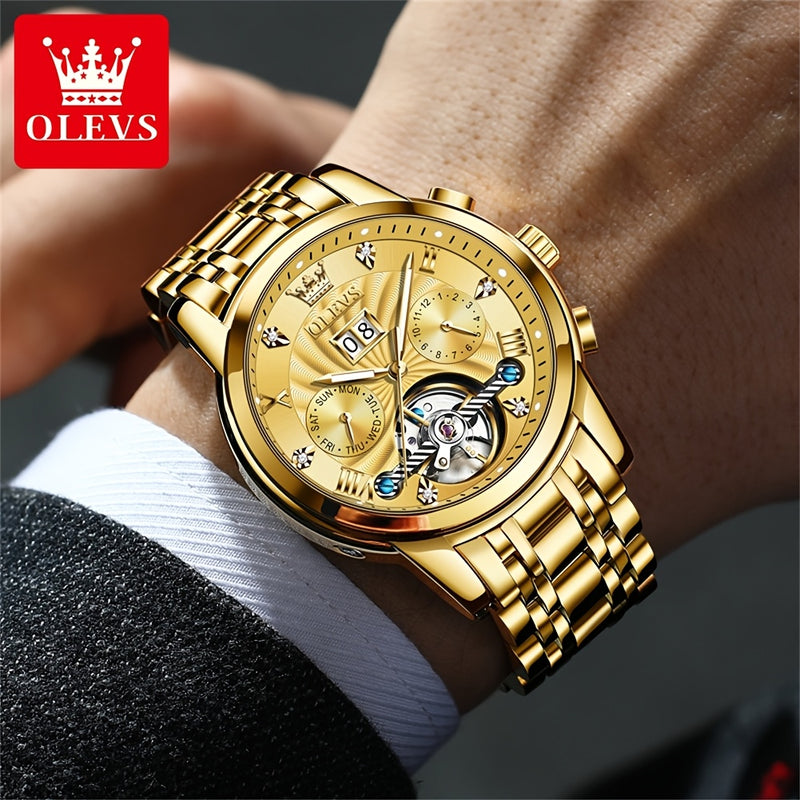 OLEVS Stainless Steel Business Luxury Automatic Mechanical Watches For Men