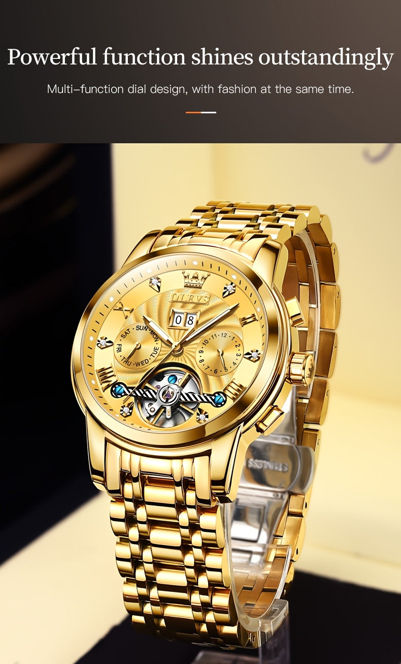 OLEVS Stainless Steel Business Luxury Automatic Mechanical Watches For Men
