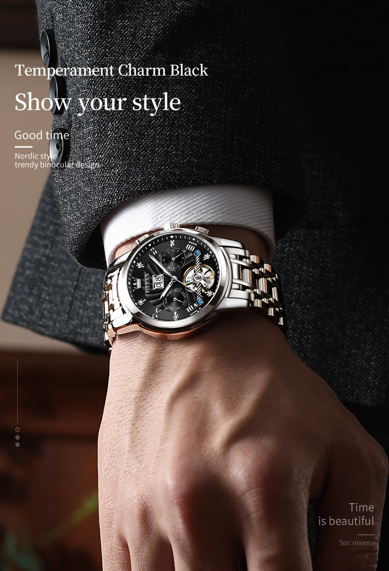 OLEVS Stainless Steel Business Luxury Automatic Mechanical Watches For Men