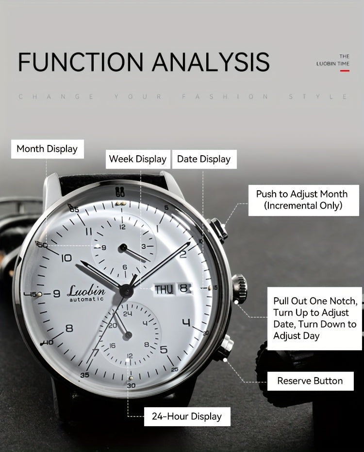 25P Men'S Automatic Mechanical Watch