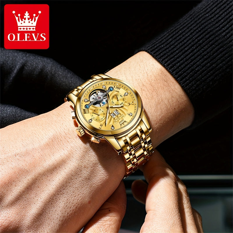 OLEVS Stainless Steel Business Luxury Automatic Mechanical Watches For Men