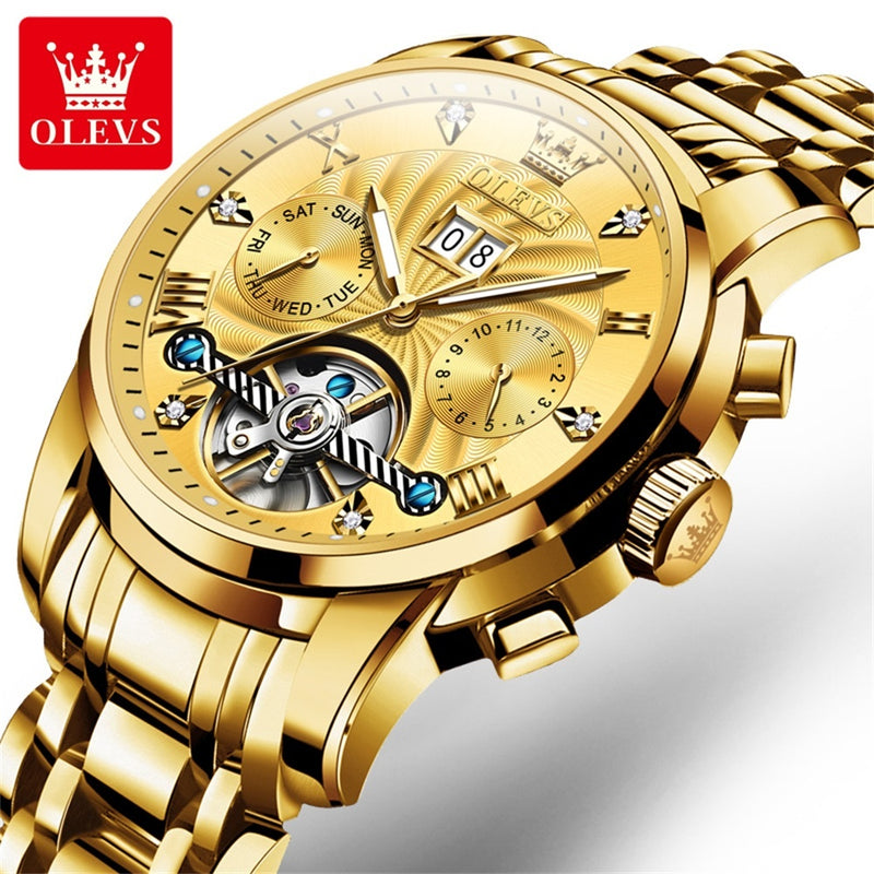 OLEVS Stainless Steel Business Luxury Automatic Mechanical Watches For Men