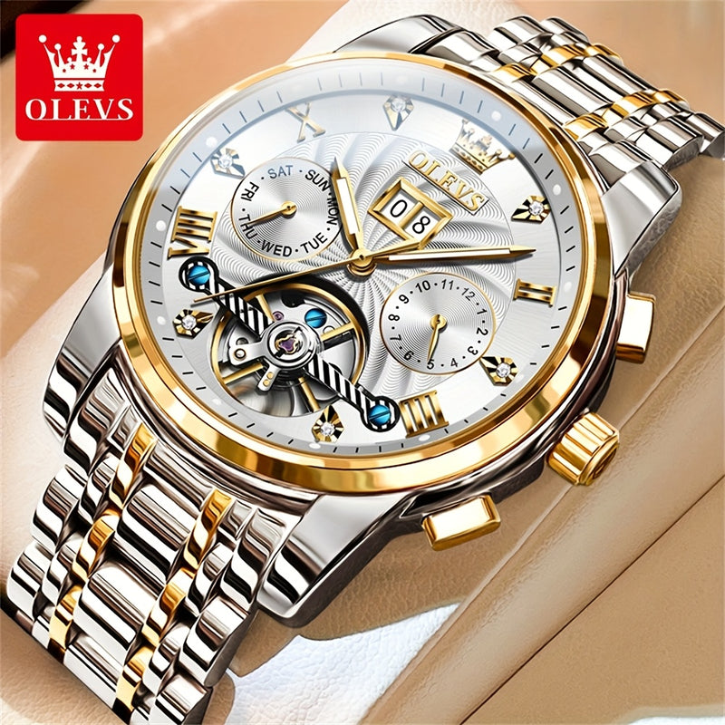 OLEVS Stainless Steel Business Luxury Automatic Mechanical Watches For Men