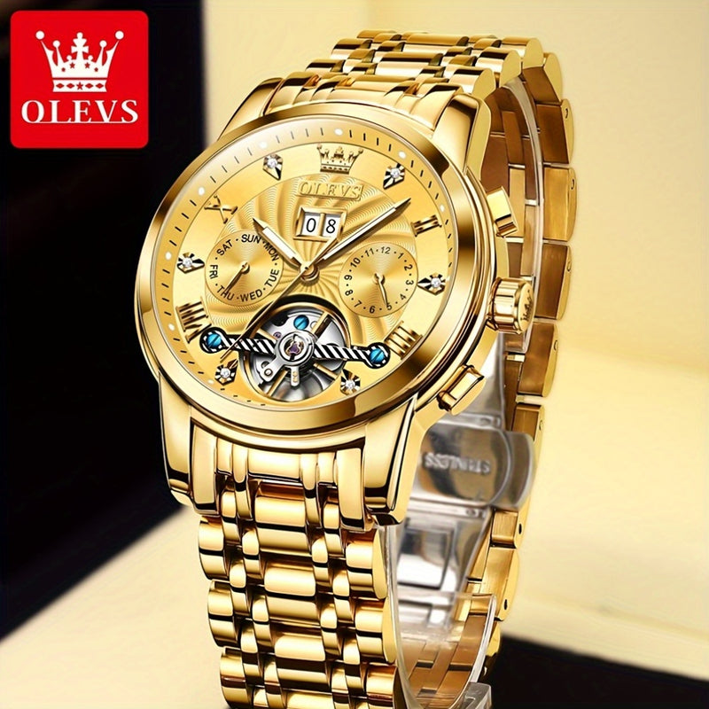 OLEVS Stainless Steel Business Luxury Automatic Mechanical Watches For Men