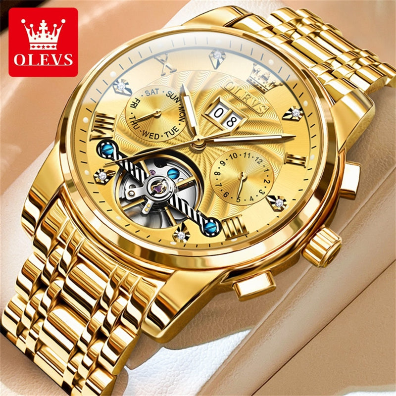 OLEVS Stainless Steel Business Luxury Automatic Mechanical Watches For Men